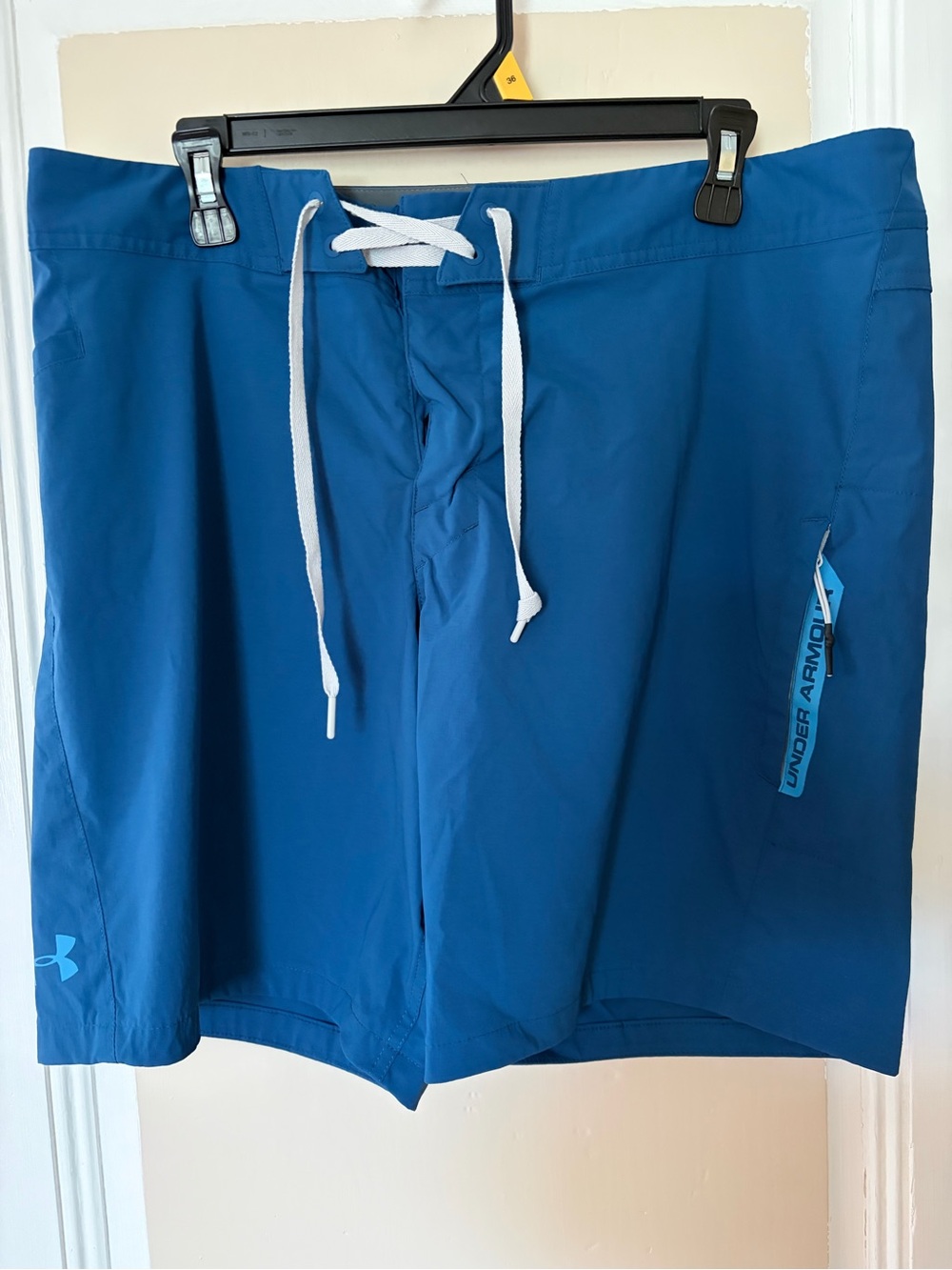 Under Armour Men's Royal Blue Swim Board Shorts with White Drawstring